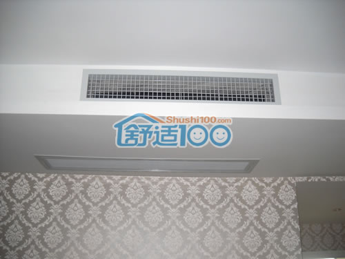 卧室中央空调安装图片，采用铝合金材质出风口