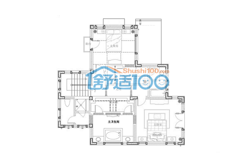 纳帕溪谷舒适家居系统案例独栋别墅二层户型图